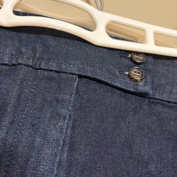 Talbots Women’s Dark Wash Denim Jean Skirt Button Zip Closure Petite 14 - Picture 4 of 13